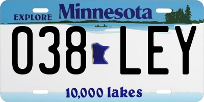 MN license plate 038LEY