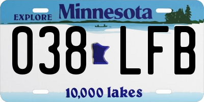 MN license plate 038LFB