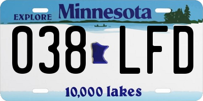 MN license plate 038LFD