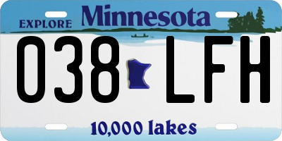 MN license plate 038LFH