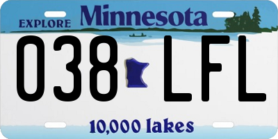MN license plate 038LFL