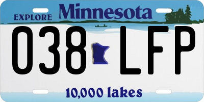 MN license plate 038LFP