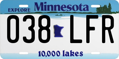 MN license plate 038LFR