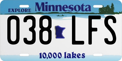 MN license plate 038LFS