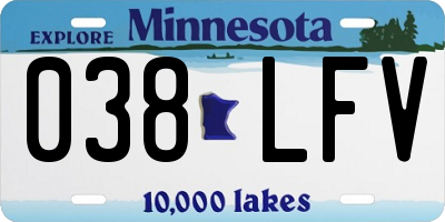 MN license plate 038LFV