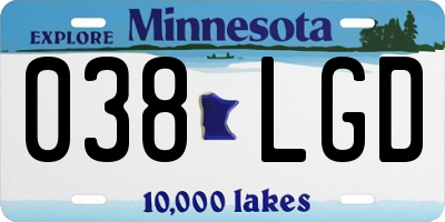 MN license plate 038LGD