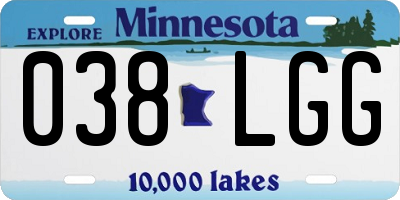 MN license plate 038LGG