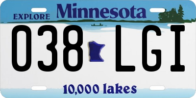 MN license plate 038LGI