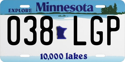 MN license plate 038LGP