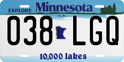 MN license plate 038LGQ