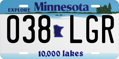 MN license plate 038LGR