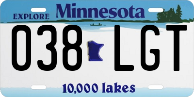 MN license plate 038LGT