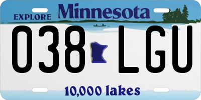 MN license plate 038LGU