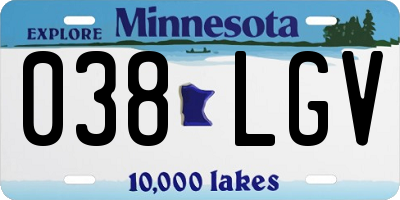 MN license plate 038LGV