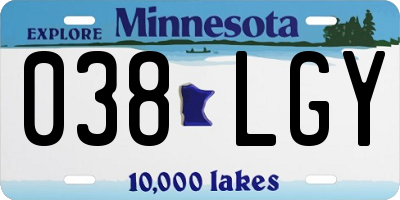 MN license plate 038LGY