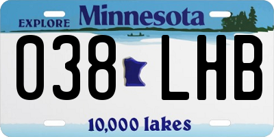 MN license plate 038LHB