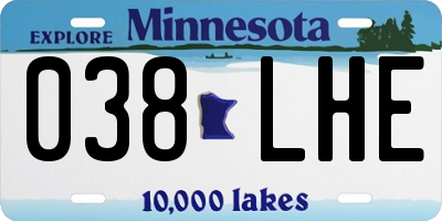 MN license plate 038LHE