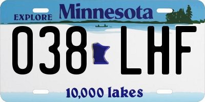MN license plate 038LHF