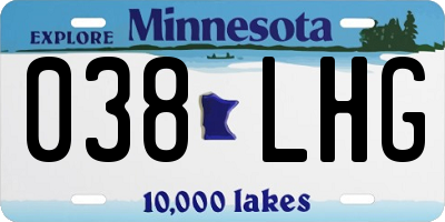 MN license plate 038LHG