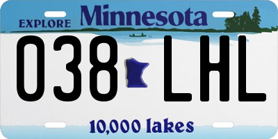 MN license plate 038LHL