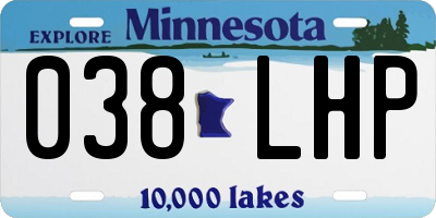 MN license plate 038LHP