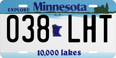 MN license plate 038LHT