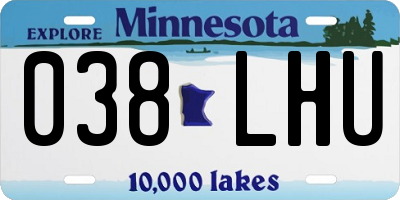 MN license plate 038LHU