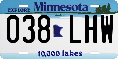 MN license plate 038LHW