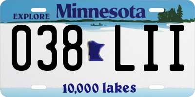 MN license plate 038LII