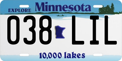 MN license plate 038LIL