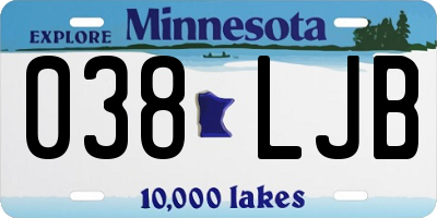 MN license plate 038LJB