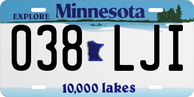 MN license plate 038LJI