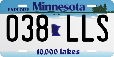 MN license plate 038LLS