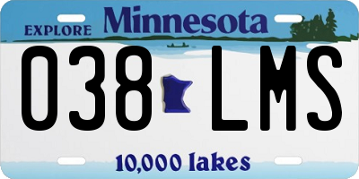 MN license plate 038LMS