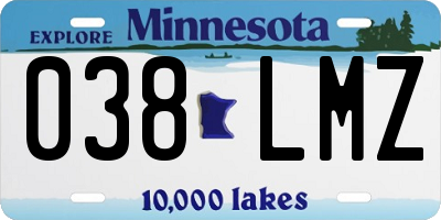 MN license plate 038LMZ