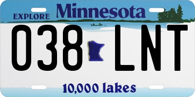 MN license plate 038LNT