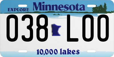 MN license plate 038LOO