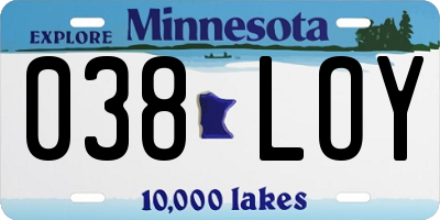 MN license plate 038LOY