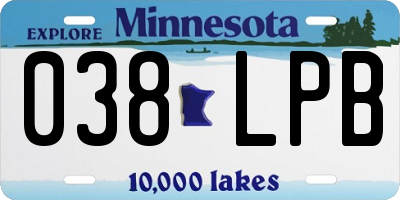 MN license plate 038LPB