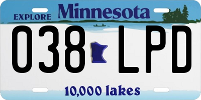MN license plate 038LPD
