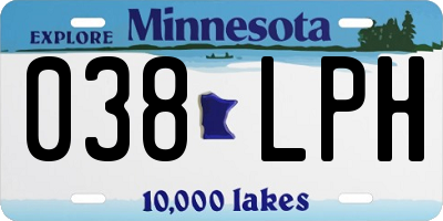 MN license plate 038LPH