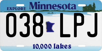 MN license plate 038LPJ