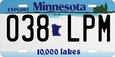 MN license plate 038LPM