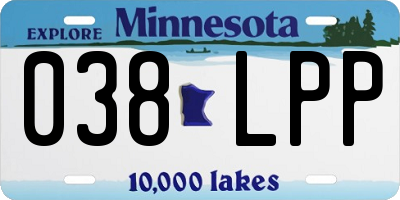 MN license plate 038LPP