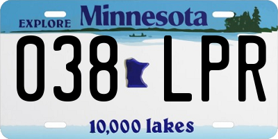 MN license plate 038LPR