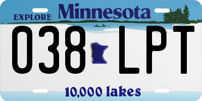 MN license plate 038LPT