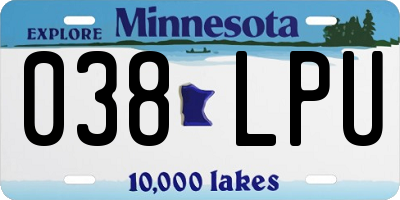 MN license plate 038LPU