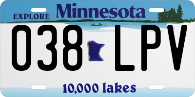 MN license plate 038LPV