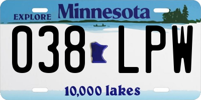 MN license plate 038LPW