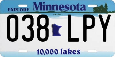 MN license plate 038LPY